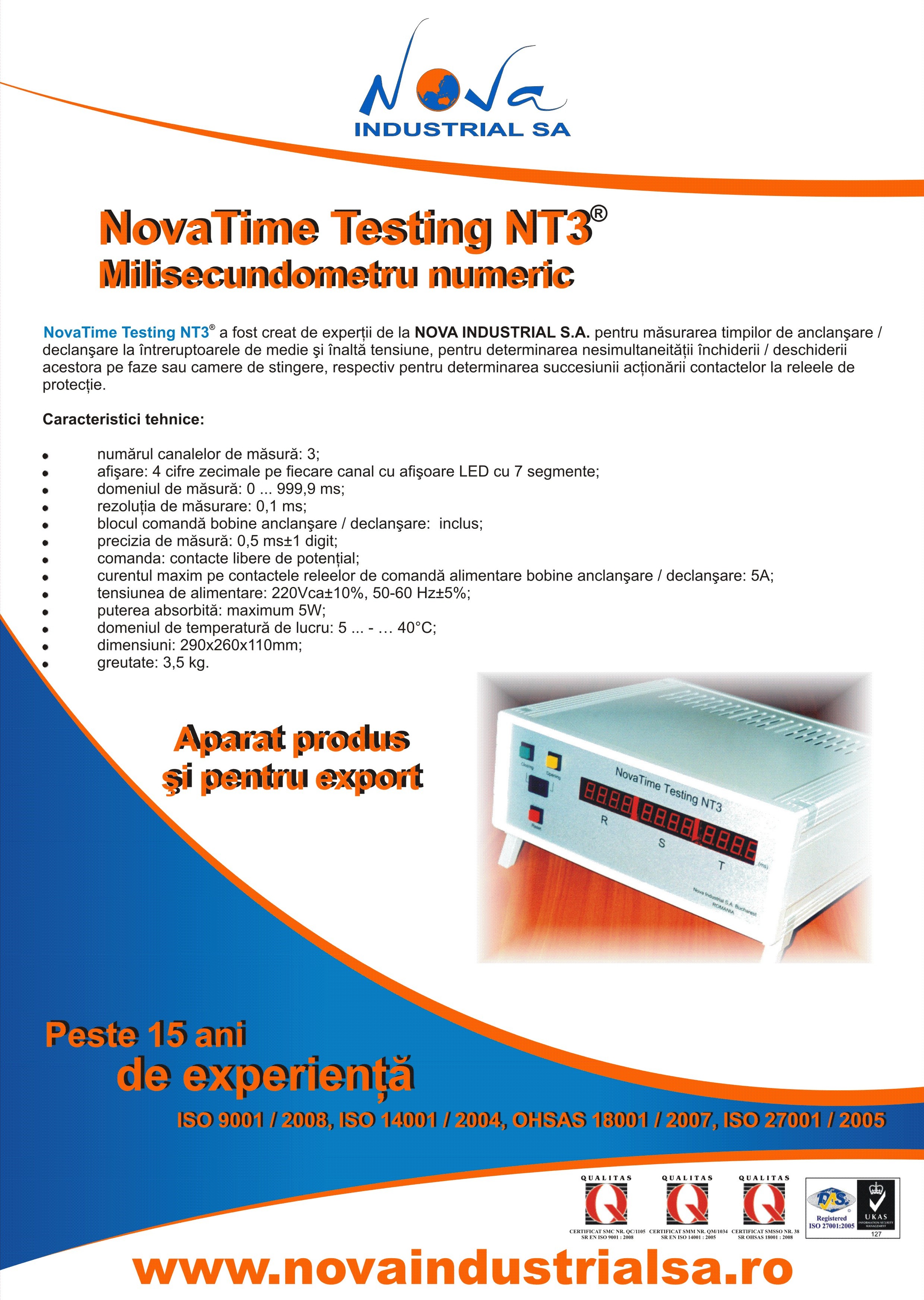 NOVA Time Testing NT3
