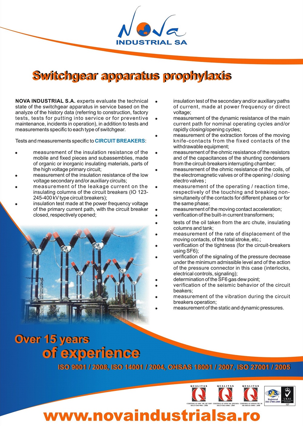 Switchgear apparatus prophylaxis (circuit breakers)